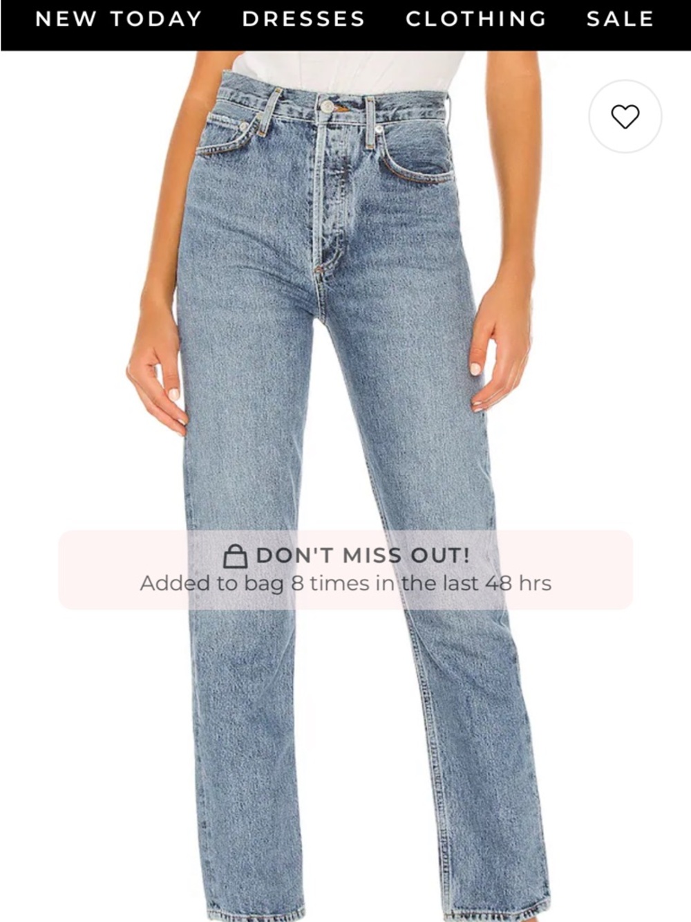 Agolde Pinch Straight Leg Jeans in Light Wash Blue